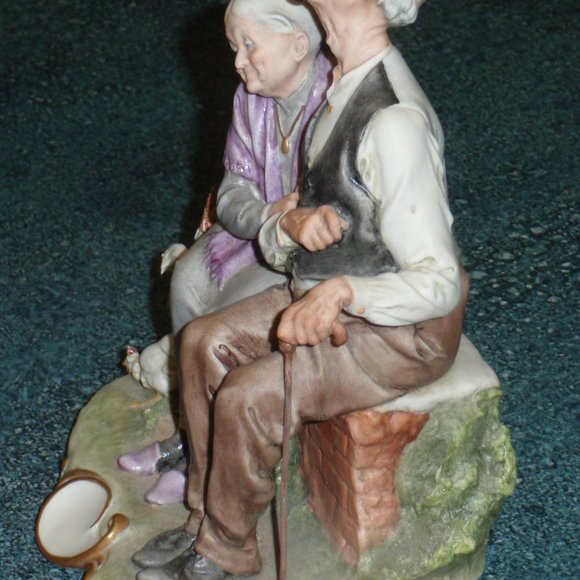 Giuseppe Cappe Statue Gruppo Vecchietti Figurine Capodimonte Old Couple In Love! - Picture 4 of 11